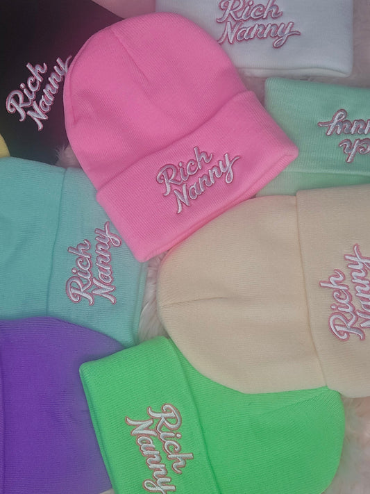 Rich Nanny Lime Cotton Beanie