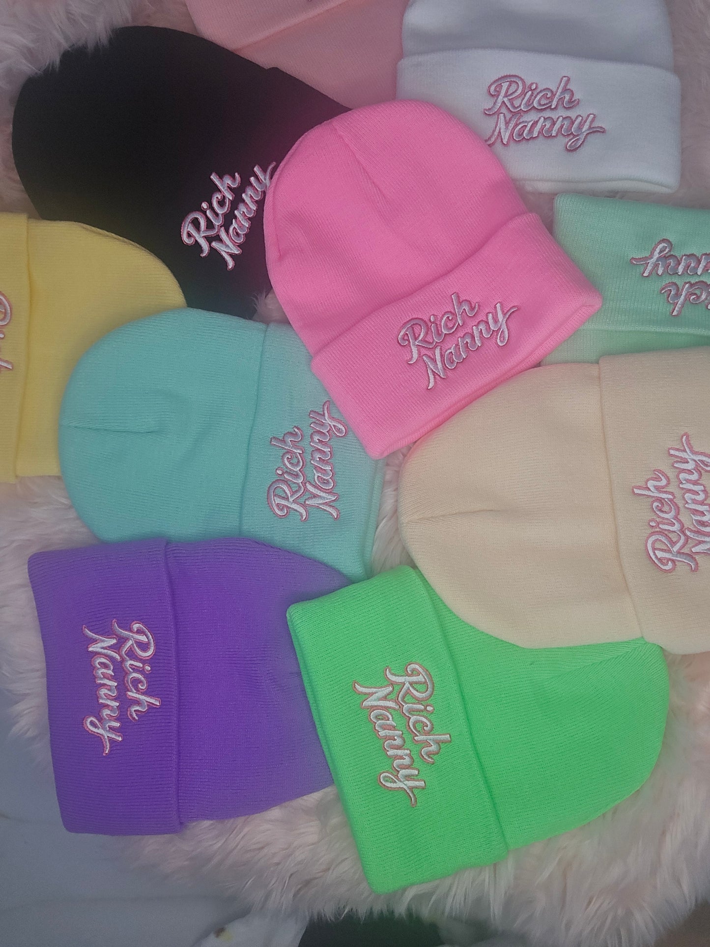 Rich Nanny Mint2 Cotton Beanie