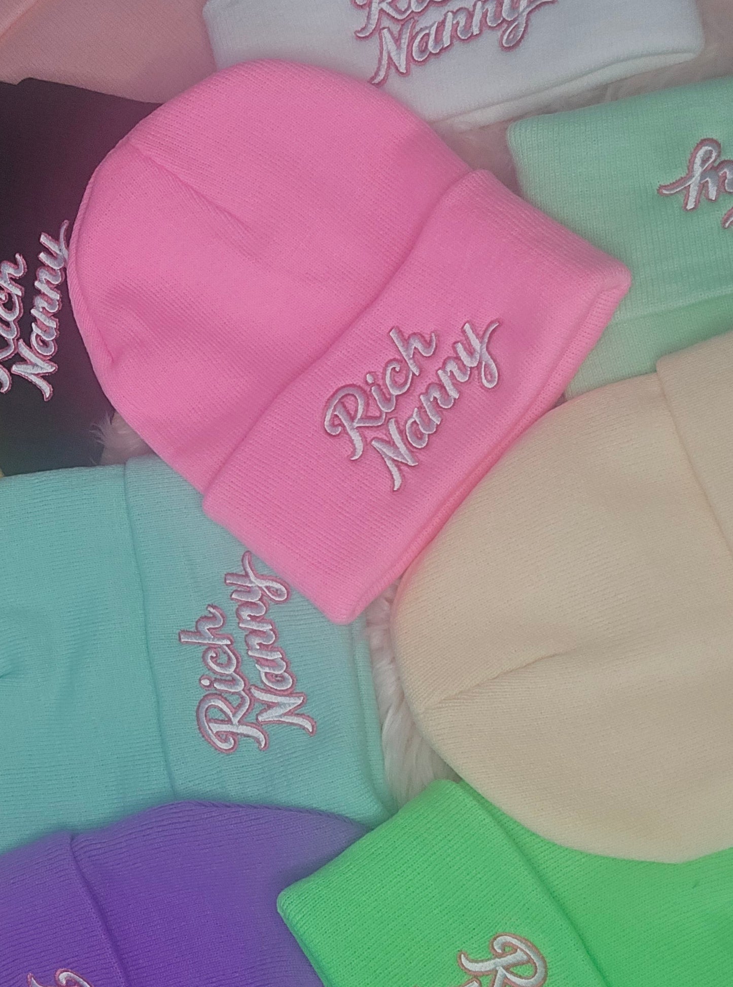 Rich Nanny Purple Cotton Beanie