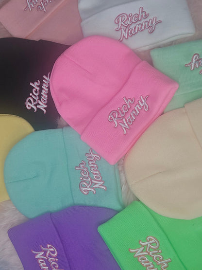 Rich Nanny Lime Cotton Beanie