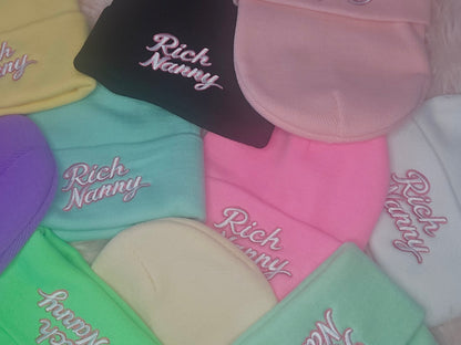 Rich Nanny Baby Pink Cotton Beanie