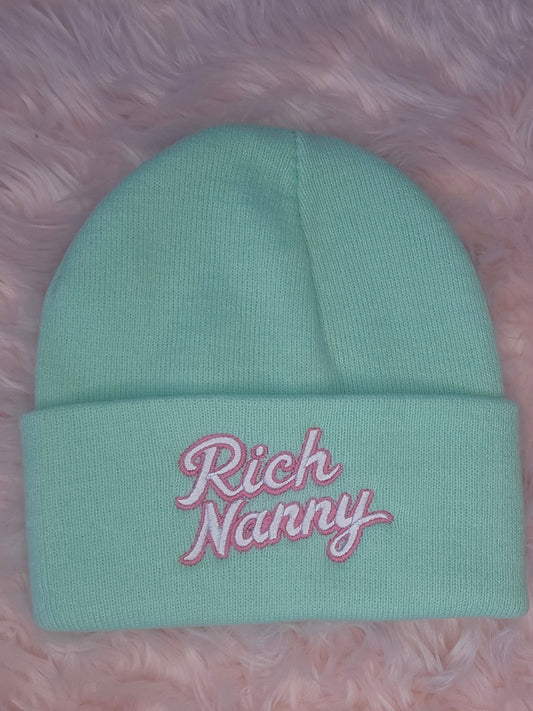 Rich Nanny Mint2 Cotton Beanie