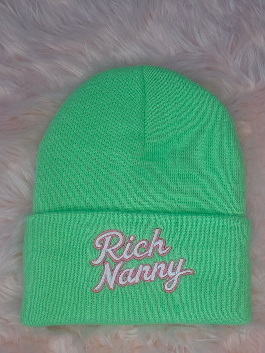 Rich Nanny Lime Cotton Beanie